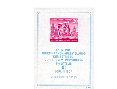 Briefmarkenblock Erste Briefmarkenausstellung Berlin