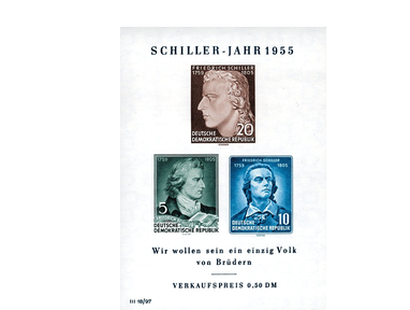Briefmarkenblock  150. Todestag Friedrich Schiller