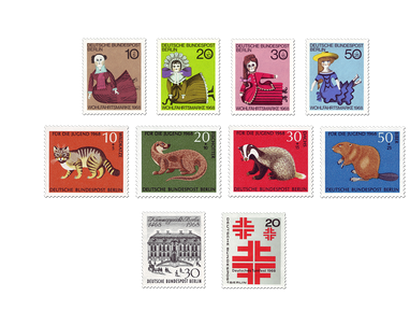 Briefmarken-Jahrgangssatz Berlin 1968