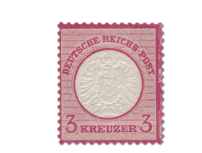 Briefmarke Kaiserreich - Dauerserie "Große Brustschilde" 3 Kreuzer