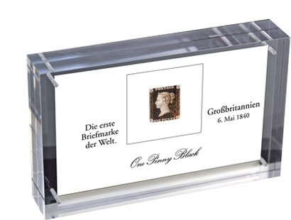 Die erste und berühmteste Briefmarke der Welt im Acrylblock
