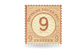 Briefmarke Kaiserreich - Dauerserie "Große Brustschilde" 9 Kreuzer mit Aufdruck, Michel-Nr.: 30, postfrisch