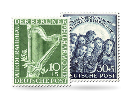 Briefmarken Wiederaufbau der Berliner Philharmonie