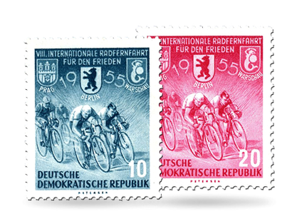 Briefmarken Internationale Radfernfahrt für den Frieden 1955