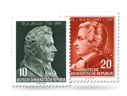 Briefmarken 200. Geburtstag W. A. Mozart