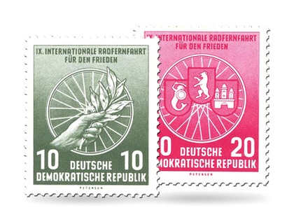 Briefmarken 9. internationale Radfernfahrt für den Frieden 1956