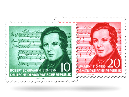 Briefmarken 100. Todestag von Robert Schumann