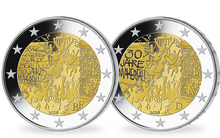 Le set des 2 monnaies de 2€ « Chute du Mur de Berlin » France + Allemagne 2019 