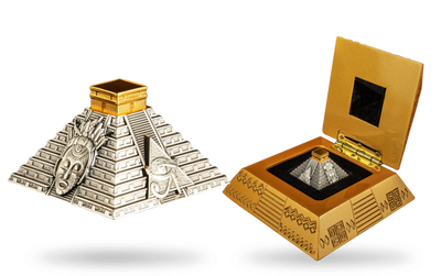 Monnaie 3D en argent pur « Temple Maya » 2022