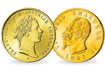 Historischer Goldmünzen-Satz ''150 Jahre Seeschlacht von Lissa''
