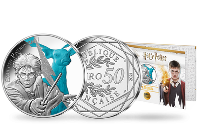 Monnaie officielle de 50 Euros en argent «Harry Potter : Expecto Patronum 3/4» 2021