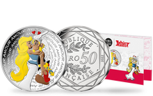 Monnaie officielle de 50 Euros en argent massif colorisé «Astérix - Amour» 2022