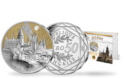 Monnaie officielle de 50 Euros en argent «Harry Potter : Le Chateau de Poudlard 1/4 - 2021