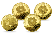 Set de 4 Monnaies en or le plus pur «Arche de Noé» Arménie 2022