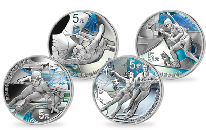 Set de 4 monnaies en argent pur «Les Sports Jeux Olympiques d’Hiver - Beijing 2022»