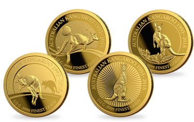 Set de 4 monnaies en or pur « Kangourou »