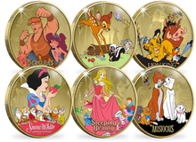 Le set de 6 frappes dorées à l'or pur «Les Classiques Disney» 