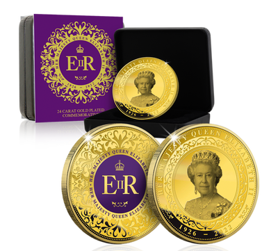 La médaille dorée à l'or pur 24 carats « Hommage à sa Majesté la Reine Elizabeth II »