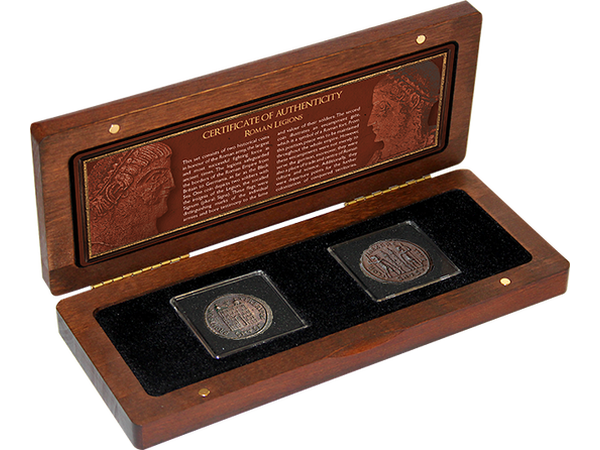 2er-Set Legionärsmünzen aus Bronze