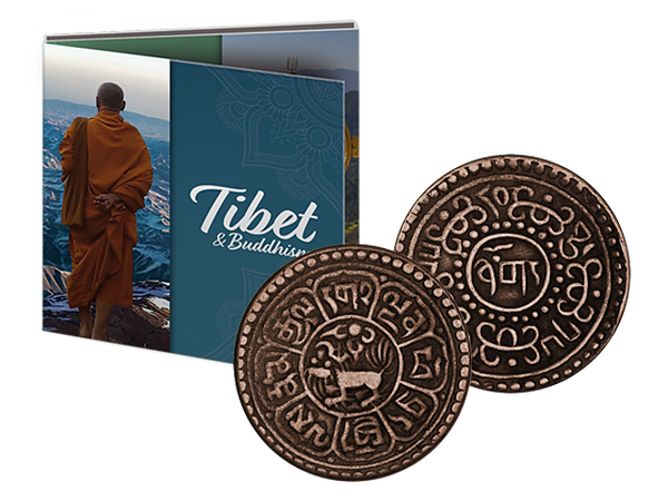Bronze-Glücksmünze aus Tibet
