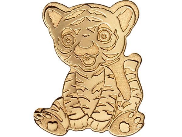 Gedenkmünze ''Tiger'' aus reinstem Gold (999,9/1000)