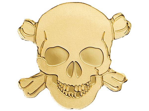 Gedenkmünze ''Totenkopf - Piraten'' aus reinstem Gold (999,9/1000)