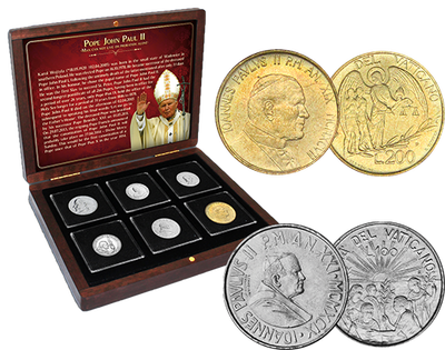 Exklusives Münzen-Set ''Papst Johannes Paul II.'' 1985-1999