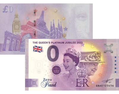 Le Billet de 0 Livre « Jubilé de platine de la Reine Elizabeth II »