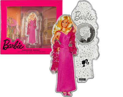 Shape-Münze ''I Love Barbie: Superstar Barbie'' aus reinstem Silber
