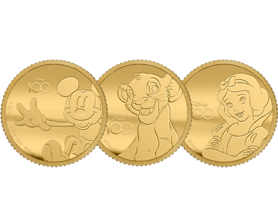 Offizielle Disney Kleingold-Münzen im Blister