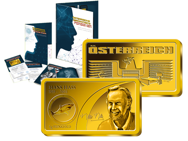 Österreichs berühmteste Forscher in reinem Gold