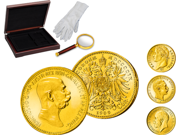 Original-Goldmünzen der berühmtesten europäischen Kaiser und Könige