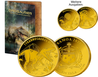 Die Welt der Dinosaurier auf offiziellen Goldmünzen