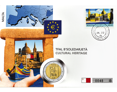 Maltas 2-Euro-Gedenkmünzenbrief ''Kulturelles Erbe''