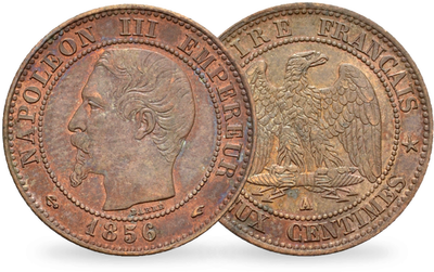 Monnaie ancienne 2 centimes Napoléon III 