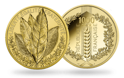 La monnaie de 1000 euros en or «Le Laurier» Natures de France 2021