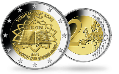 Monnaie de 2 Euros «50 ans du traité de Rome» Pays-Bas 2007 