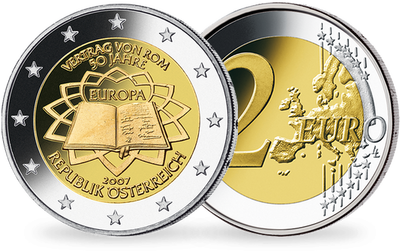 Monnaie de 2 Euros «50 ans du Traité de Rome»  Autriche 2007 