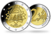 La monnaie de 2 Euros «50 ans du traité de Rome» Portugal 2007 