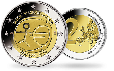 Monnaie de 2 Euros «10 ans de l'Union monétaire» Belgique 2009
