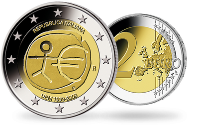 Monnaie de 2 Euros «10 ans de l'Union monétaire» Italie 2009 