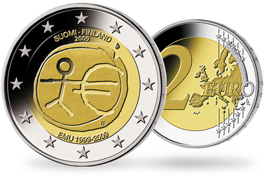 Monnaie de 2 Euros «10 ans de l'Union monétaire» Finlande 2009 