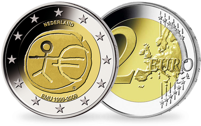 Monnaie de 2 Euros «10 ans de l'Union monétaire» Pays-Bas 2009 