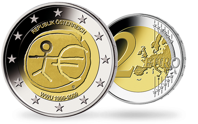Monnaie de 2 Euros «10 ans de l'Union monétaire» Autriche 2009 
