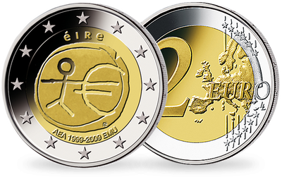 Monnaie de 2 Euros «10 ans de l'Union monétaire» Irlande 2009