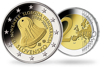 La monnaie de 2 Euros «20ème anniversaire du jour de la liberté et de la démocratie - Révolution de Velours» Slovaquie 2009