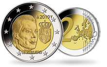 La monnaie de 2 Euros «Les armoiries du Grand-Duc Henri» Luxembourg 2010