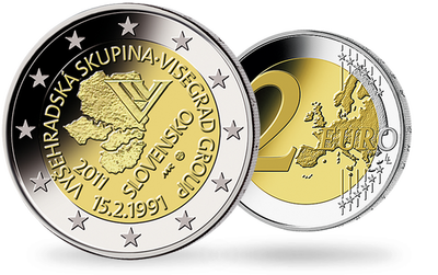 Monnaie de 2 Euros «20e anniversaire de la constitution du Groupe de Visegrád» Slovaquie 2011 