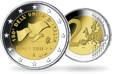Monnaie de 2 Euros «150e anniversaire de l’unification de l’Italie» Italie 2011 