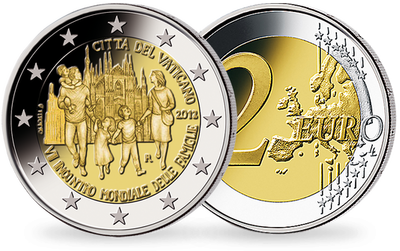 Monnaie de 2 Euros «7e rencontre mondiale des familles» Vatican 2012 